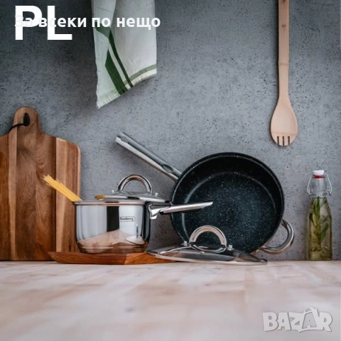 Комплект съдове Rosberg R51210L12BM, 12 части Код P2732, снимка 5 - Съдове за готвене - 55066150