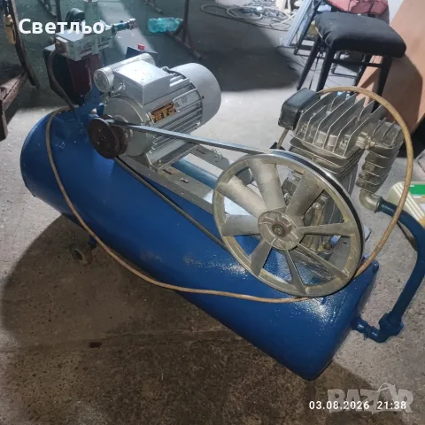 Компресор,Монофазен.80л.бутилка., снимка 3 - Компресори - 55543578