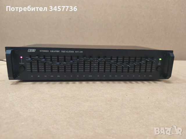 Еквалайзер BST IDT-100 STEREO GRAPHIC EQUALIZER 2X10 бандов , снимка 2 - Ресийвъри, усилватели, смесителни пултове - 55119064