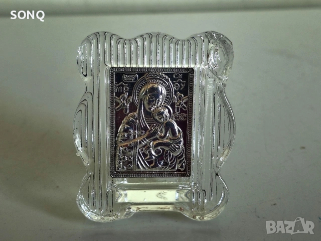 Сребърна Иконка Богородица Със Младенеца