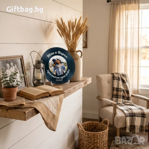 Персонализирана дървена плоча „Vintage Vinyl“