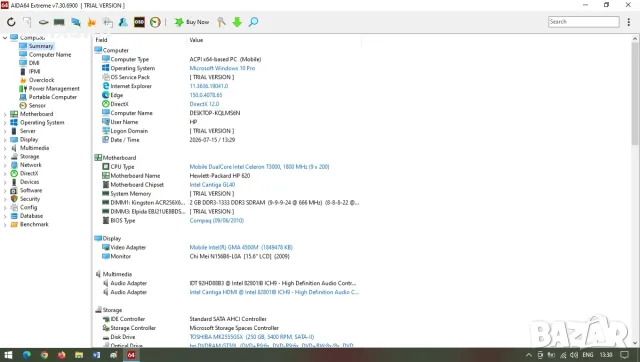 Продавам Laptop HP620, снимка 9 - Лаптопи за дома - 55662530