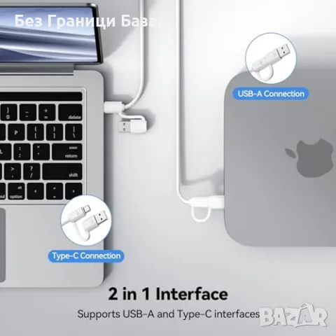 Нова TECKNET жична клавиатура за лаптоп Mac USB-C USB-A тиха компактна ергономична, снимка 4 - Клавиатури и мишки - 55646915