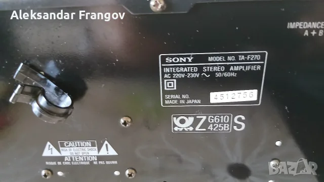 SONY TA - F 270 STEREO AMPLIFIER, снимка 8 - Ресийвъри, усилватели, смесителни пултове - 55446530