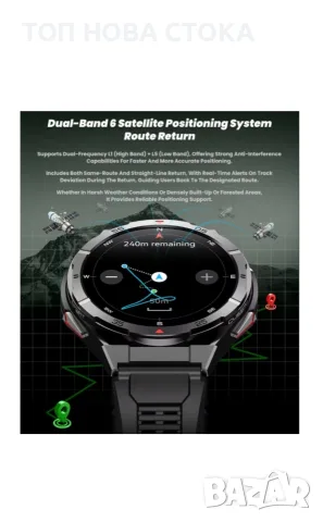 Смарт часовник OUKITEL Watch BT12, AMOLED екран 1.43", черен GPS, снимка 5 - Смарт часовници - 55409441