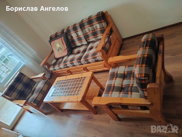 Канапе - триместно от масивна дървесина!!! , снимка 7 - Дивани и мека мебел - 54196175