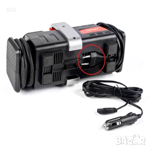 Компресор за гуми, 12V - 220V, 3 адаптера, снимка 2 - Аксесоари и консумативи - 29586558