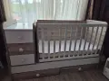 Бебешка кошара трансформиращо се легло - люлка + скрин + матрак , снимка 1