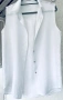 Стилна италианска ленена риза без ръкави в класическо бяло, снимка 3