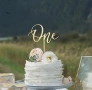 One дървен топер за забучване за торта за първи рожден ден , снимка 2