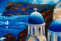 "Санторини" Картина 50х40см, Маслена живопис с шпакла, снимка 3