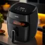 Фритюрник AirFryer, 1350W, 5.2л., LED дисплей, Горещ въздух, Таймер, до 200°C, Черен Фритюрникът е и, снимка 1
