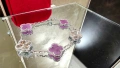 Van Cleef & Arpels VCA 5 Motifs Silver Purple Chalcedony Clear Vintage Alhambra Дамска Гривна, снимка 1