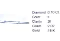 Златнo колие с диаманти 0,10Ct. чистота:SI 41см. модел:42554-1, снимка 2