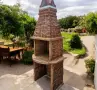 Барбекю от бетон Lora градинско дворно в бежово с кафяво, снимка 1