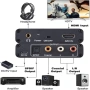 ДАК цап Аудио конвертор, HDMI ARC аудио екстрактор адаптер, цифрово-аналогов, оптичен/SPDIF коаксиал, снимка 1