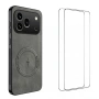 WANLONFENG SD Магнитен Калъф за Honor 600 Pro 5G / 600 5G - PC+TPU, Nappa текстура, 2 стъкла, 4 цвят, снимка 1
