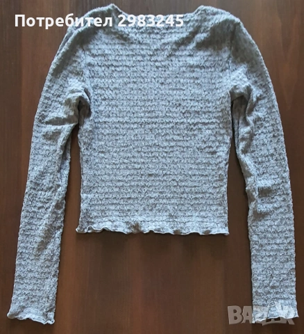 Дамска сива блуза с емблема кученце, снимка 2 - Блузи с дълъг ръкав и пуловери - 54270413