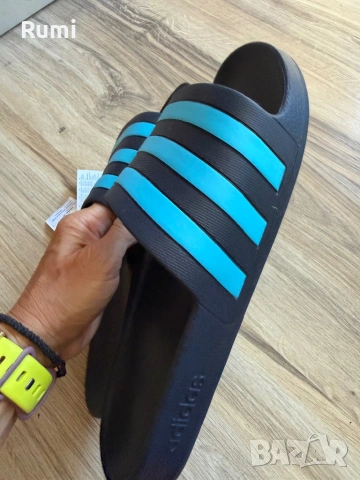Чисто нови оригинални сини чехли Adidas !  43 н, снимка 7 - Мъжки чехли - 54723264