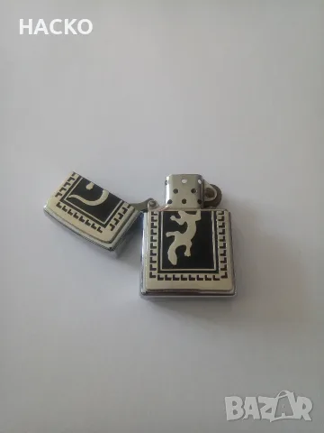 Запалка ZIPPO с Полиран Хромиран Корпус и Емблема на Гекон 100% Оригинална Внос от Англия, снимка 7 - Запалки - 55301471