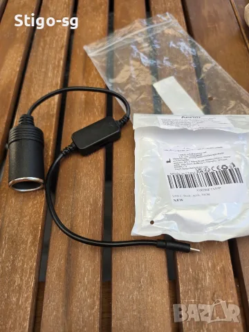 USB-C към 12V автомобилна запалка (женска) адаптер PD 30 см , снимка 5 - Зарядни за кола - 55511922