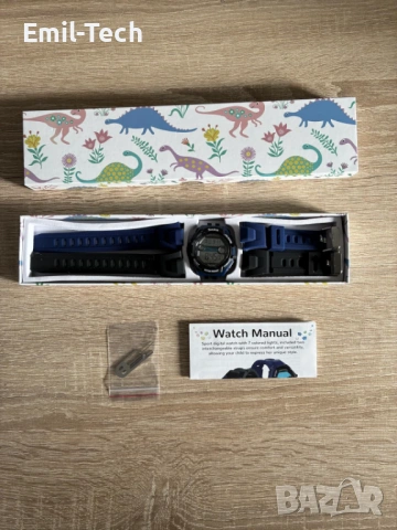 Детски часовник дигитален водоустойчив 50M – LED, аларма, 2 каишки, снимка 9 - Детски - 54049696