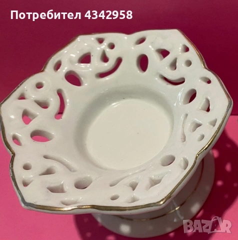 Немски порцеланов винтидж свещник ., снимка 3 - Антикварни и старинни предмети - 53232426