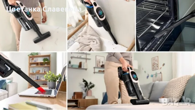 Безжична прахосмукачка Bosch Unlimited 10 BKS1041RHF, батерия 4.0 Ah, LED светлина, розова, снимка 9 - Прахосмукачки - 55325051