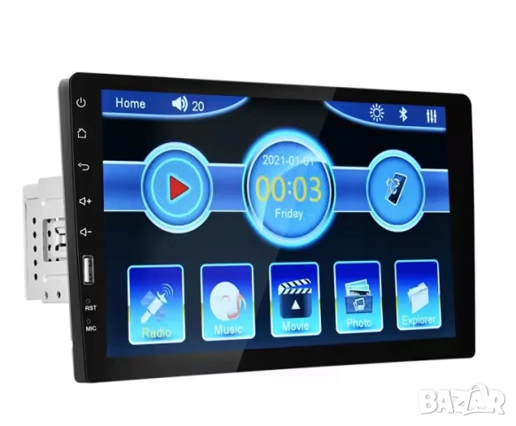9" Единичен дин за Автомобил Carplay, Android Auto, Мултимедия 1DIN, плеърза кола Bluetooth, USB, FM