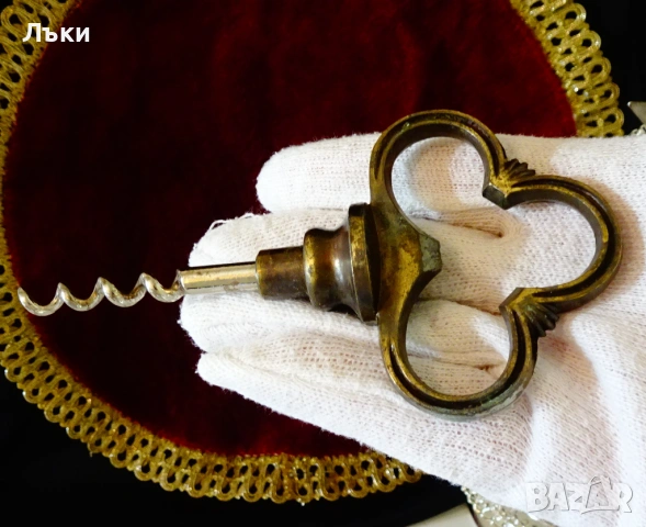 Бронзов тирбушон с отварачка,ключ. , снимка 2 - Антикварни и старинни предмети - 54542189