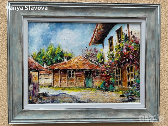 “Китна Жеравна” - маслена картина, с рамка, снимка 3 - Картини - 54400868