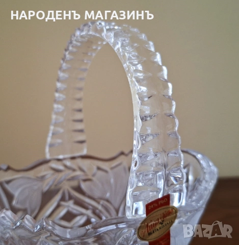 ANNA HUTTЕ - Нов немски кристал Кристална кошница бонбониера кристална сервиз бонбони, снимка 10 - Други ценни предмети - 54632875