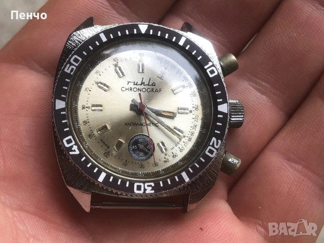 стар ръчен "RUHLA" CHRONOGRAF - MADE IN GDR