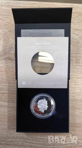 10 долара 2002 година Острови Кук 2 оз. сребърна монета Raven Witch , снимка 6 - Нумизматика и бонистика - 54060888