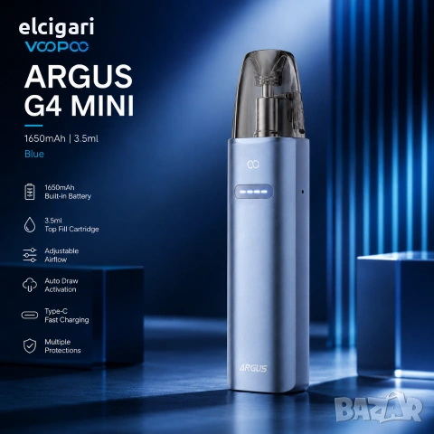 VooPoo Argus G4 Mini Pod Kit 1650mAh 3.5ml - Стартов комплект, снимка 3 - Електронни цигари - 55123145