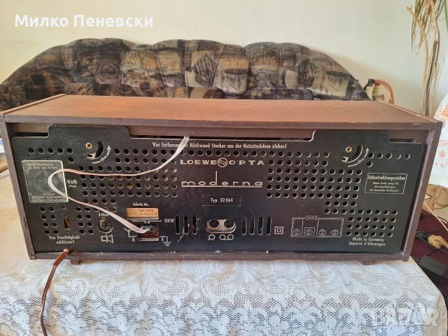 LOEWE OPTA MODERNA TIP 52064 VINTAGE ROHRE RADIO.MADE IN GERMANY.YAHRE-1964., снимка 5 - Радиокасетофони, транзистори - 55617650