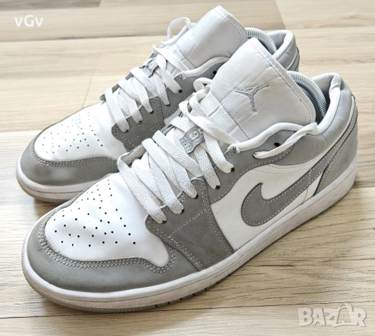 Мъжки кецове Air Jordan 1 Low Wolf Grey - 42, снимка 4 - Кецове - 54414182