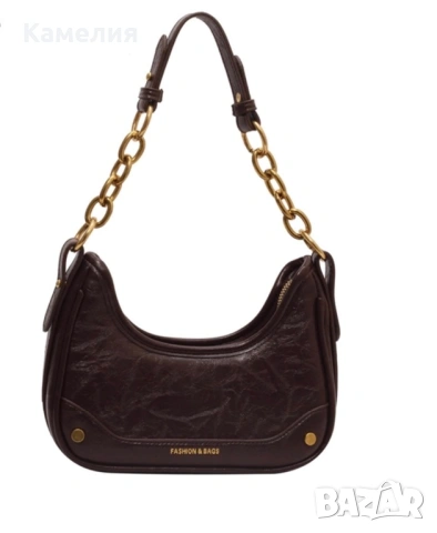 Луксозна mini hobo чанта - еко кожа - златни детайли - НОВА, снимка 4 - Чанти - 54945819