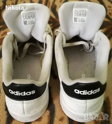 Продавам Оригинални Бели Маратонки Адидас/Adidas Cloudfoam-Comfort от Здрава Естествена Кожа !, снимка 4 - Маратонки - 55670829