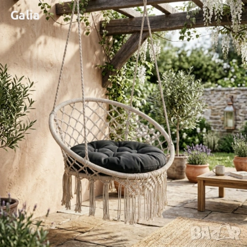 Висяща градинска люлка, снимка 4 - Градински мебели, декорация  - 54289608