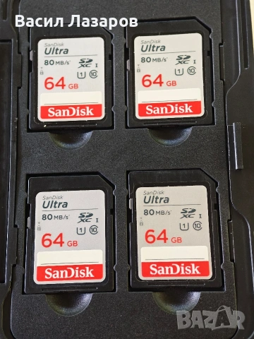 Карти памет SanDisk ULTRA 64GB SDXC UHS-1 чисто нови , снимка 3 - Камери - 55276048