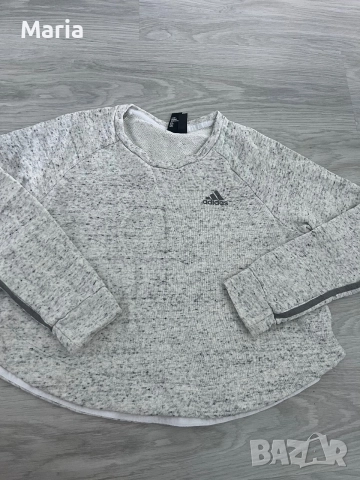 Adidas детски суитшърт 8–10 години S сив меланж