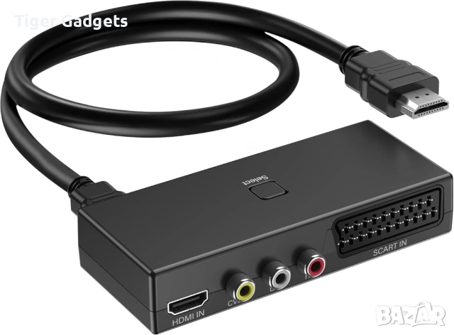 3 в 1 SCART / RCA / HDMI към HDMI конвертор – видео адаптер за TV, PS5, Wii, VHS, DVD и ретро конзол
