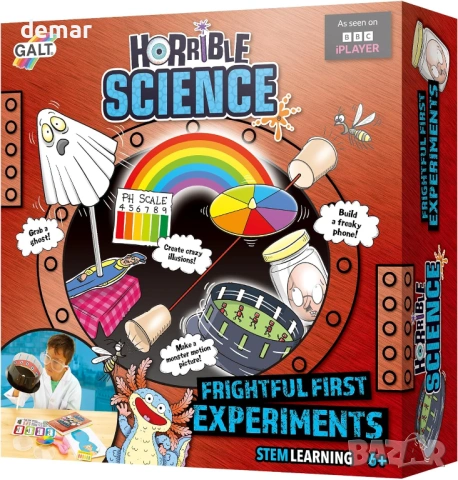 Galt Frightful First Experiments - Комплект за 18 ужасяващи научни експерименти за деца, STEM, 8+, снимка 3 - Образователни игри - 54422648