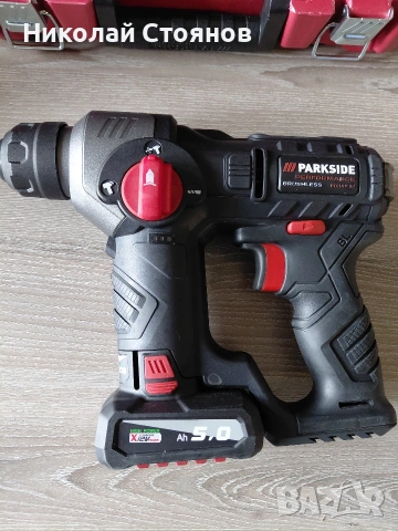 Акумулаторен перфоратор 12V Parkside Performance, безчетков мотор с две батерии и зарядно, снимка 2 - Перфоратори - 54230657