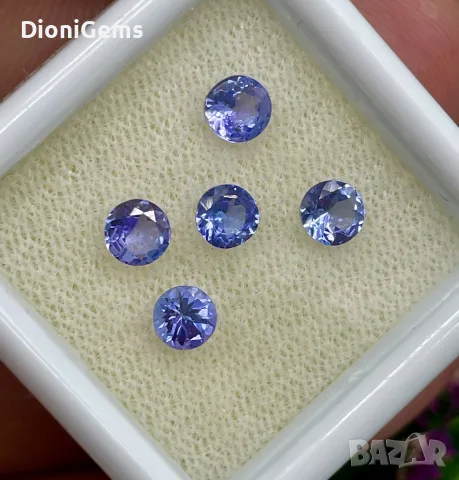 Лот от Естествени Танзанити – 5 бр. (Общо 1.45 ct), снимка 2 - Други - 55391925