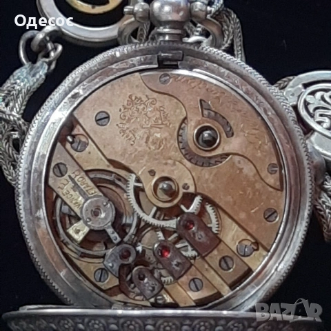 Старинен  Османски сребърен джобен часовник J.Dent. London, снимка 7 - Антикварни и старинни предмети - 54100452
