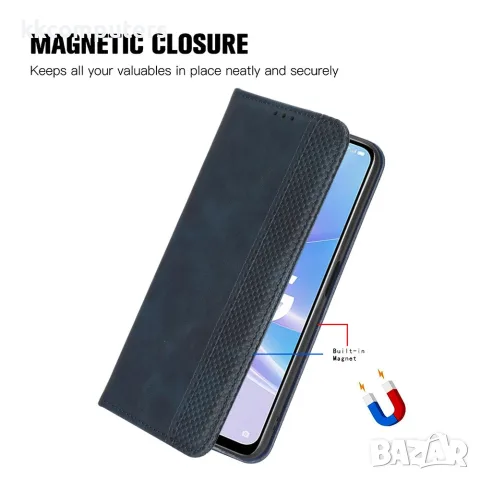 За Oukitel C60 Pro / Oukitel C60 Ретро Кожен Калъф Тефтер със Стойка, Портфейл и Скрийн Протектор – , снимка 4 - Резервни части за телефони - 55376644