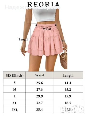 Дамска мини пола 'cupcake' набрана плисирана A-line skort – Бяла XL, снимка 2 - Поли - 55590873