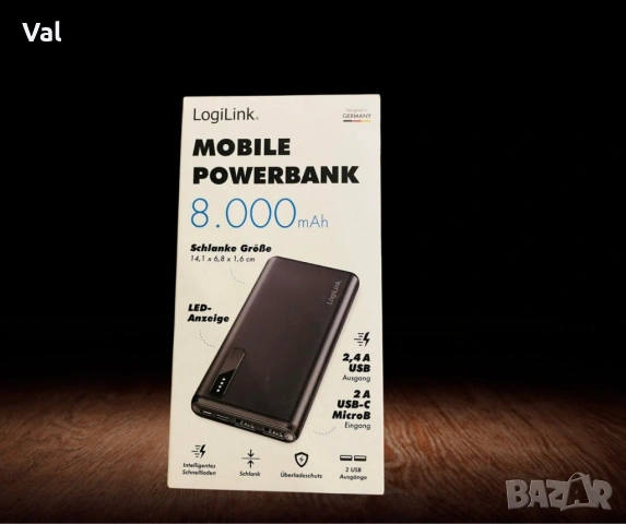 Преносима батерия, Mobile Powerbank, LogiLink, снимка 3 - Външни батерии - 54785749